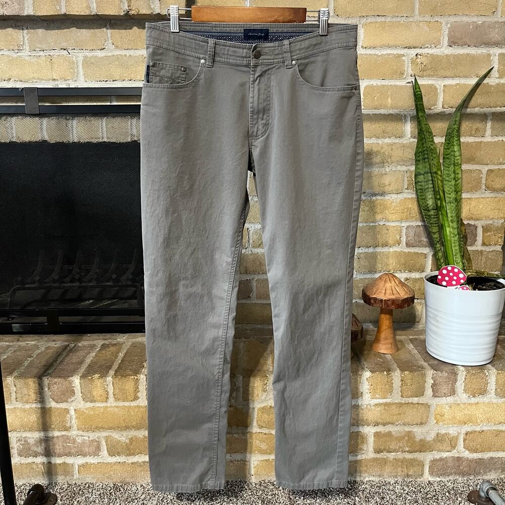 Christian Berg Mens Gray Chino Twill Pants Size 34x34